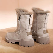 Marlene | Stiefeletten Damen Gefütterte Winterstiefel Kunstfell Blockabsatz 2