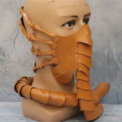 Maschera da insetto spaventosa in gomma horror a mezza faccia - Maschera da alieno per Halloween, costume da scorpione, accessorio per feste e cosplay 3