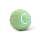 Palla interattiva per cani verde, con luce LED e simbolo osso, giocattolo intelligente per animali domestici, resistente e ricaricabile.