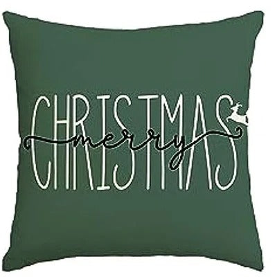 MerryCushion – Federa per cuscino natalizio verde con ricamo festivo 3