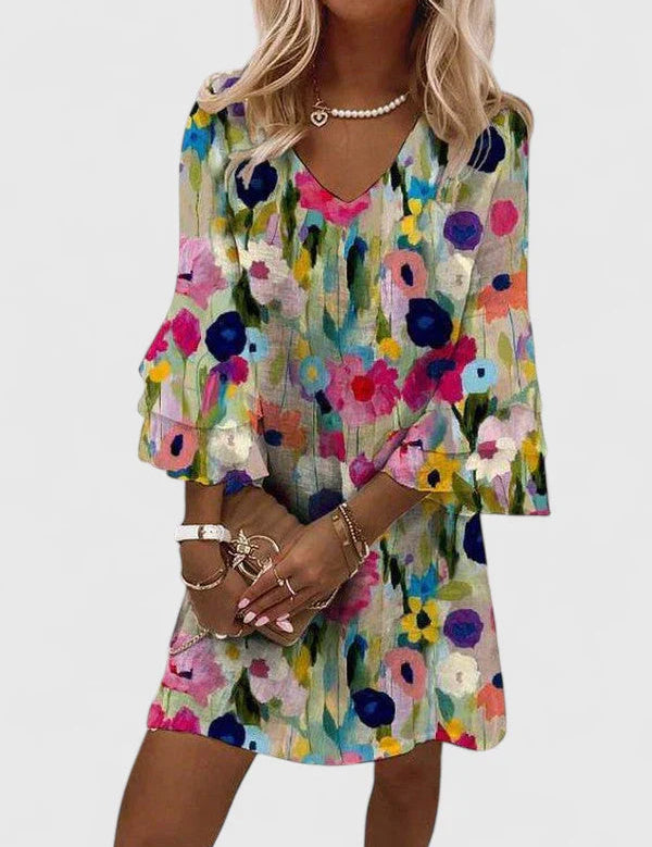 Miniabito Elegante con Stampa Floreale per Donne - Look Chic e Giovanile 0