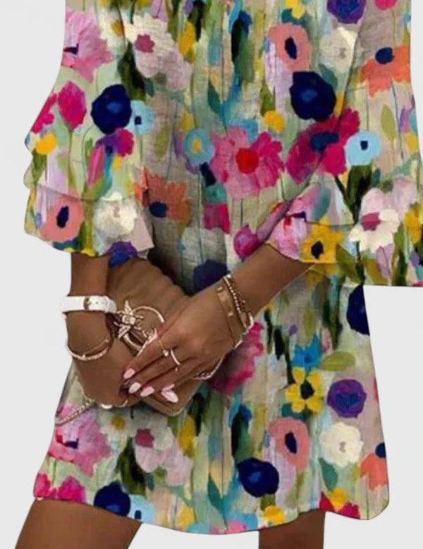 Miniabito Elegante con Stampa Floreale per Donne - Look Chic e Giovanile 1