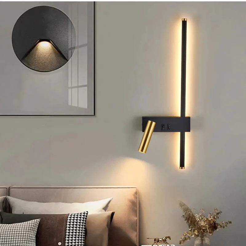 Moderne LED-Wandleuchte mit Leselicht 5