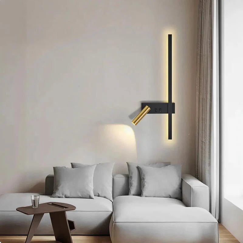 Moderne LED-Wandleuchte mit Leselicht 6