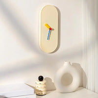 Orologio da parete moderno con lancette colorate - Beige