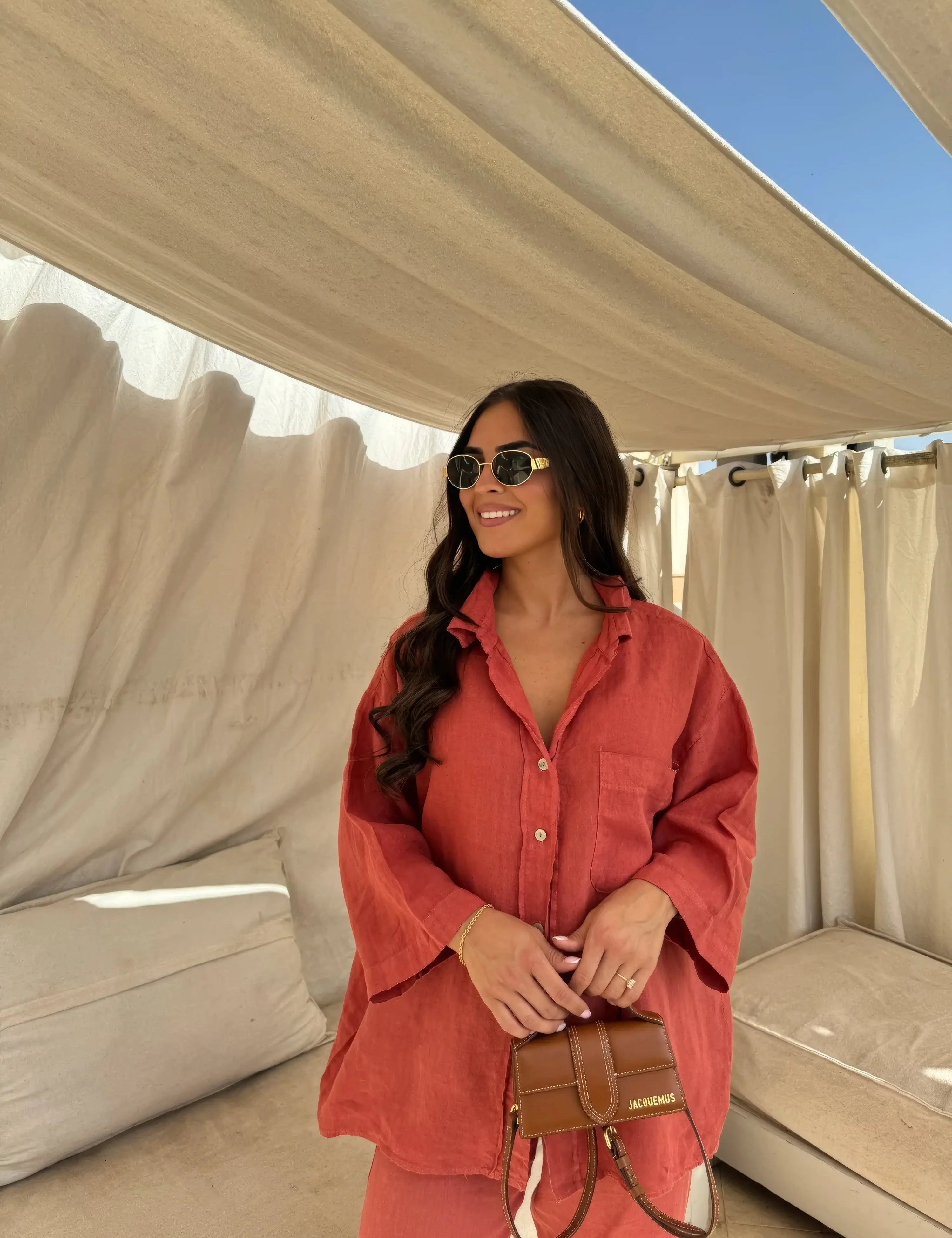 NOLA | Two Piece Linen Set Women-Lizabella Fashion