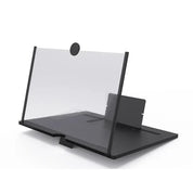 Amplificatore schermo smartphone, supporto pieghevole in plastica nera, lente d'ingrandimento trasparente, ideale per video e film, compatibile universale.