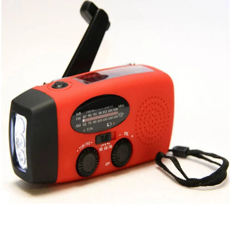 Notfallradio mit Powerbank | Kurbelradio mit Solar | USB & LED-Taschenlampe | CrankPower 1