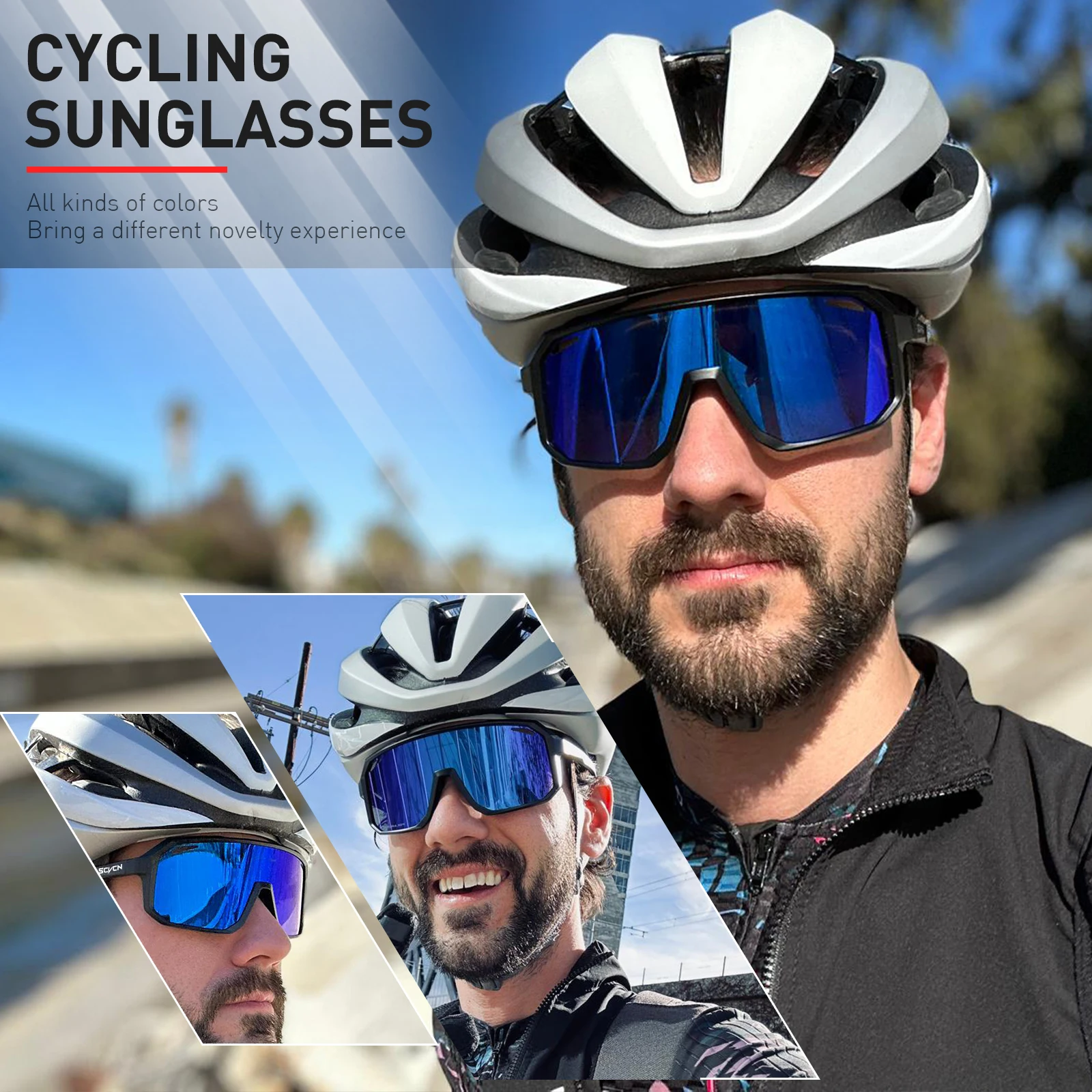 Occhiali da sole da uomo per ciclismo all'aperto - Occhiali protettivi UV400 per mountain bike e ciclismo su strada 30