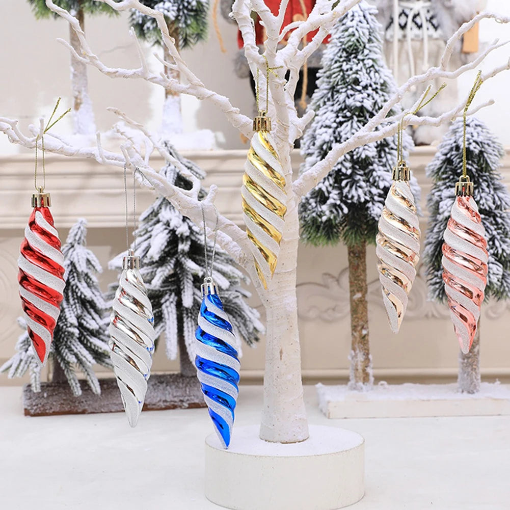 Ornamenti a spirale | Set di ciondoli pendenti con palline di Natale 1