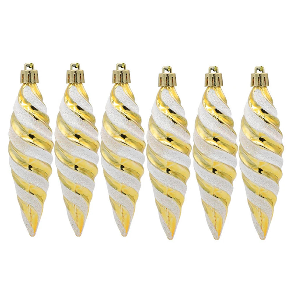 Ornamenti a spirale | Set di ciondoli pendenti con palline di Natale 6