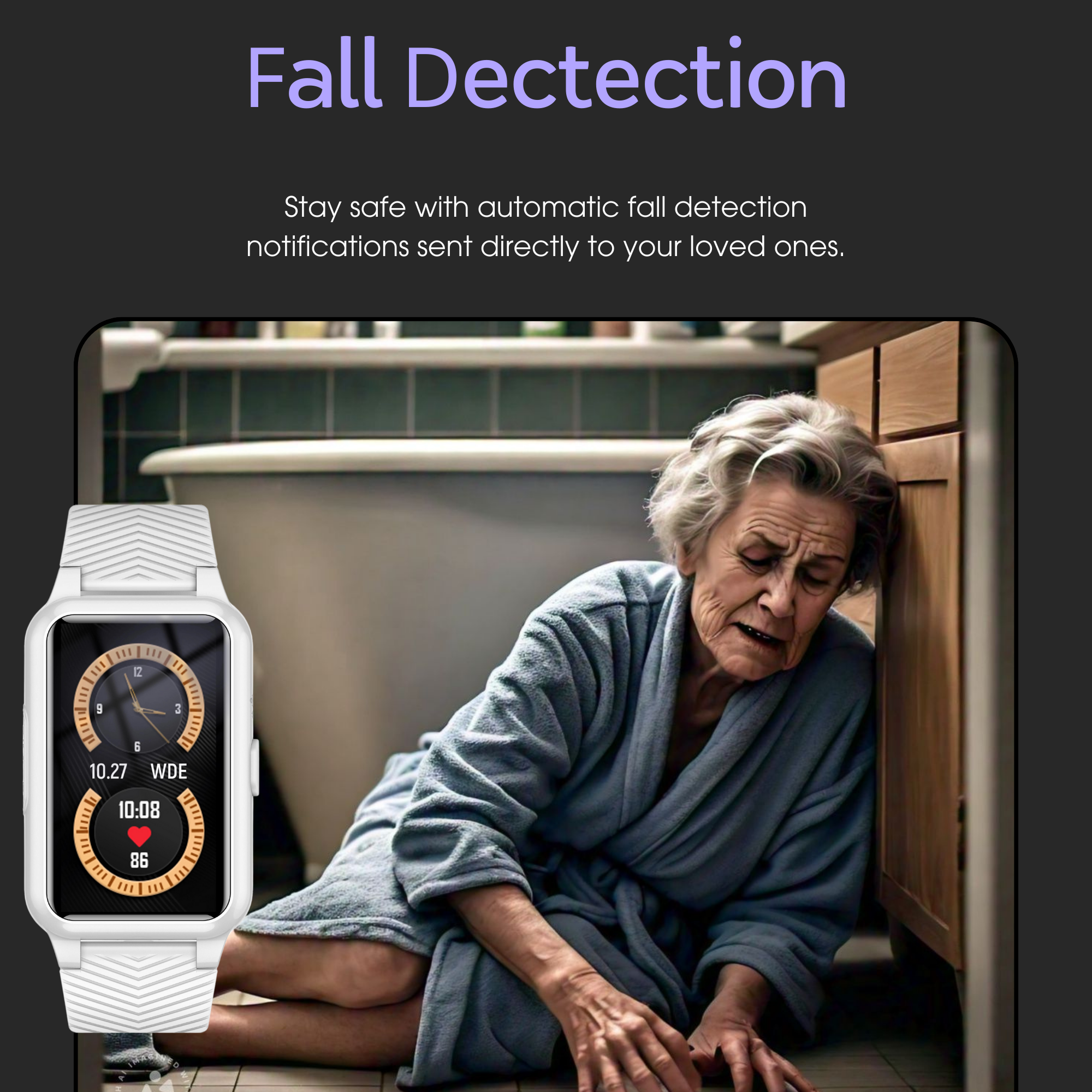 Orologio Smartwatch per Anziani con Rilevamento Cadute e GPS – Funzione SOS e Monitoraggio Salute 1