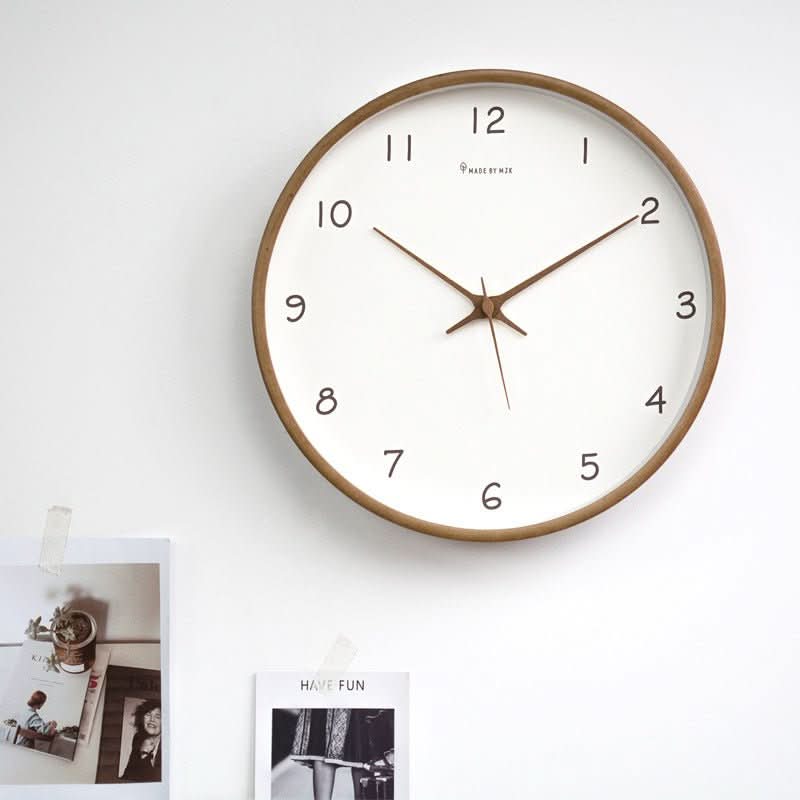 Orologio da parete analogico silenzioso in legno massello 4