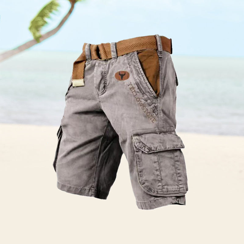 Pantaloncini Da Uomo Cargo Con Multitasche E Lunghezza Al Ginocchio - Pantaloni Corti Uomo Versatili Per Ogni Occasione 0