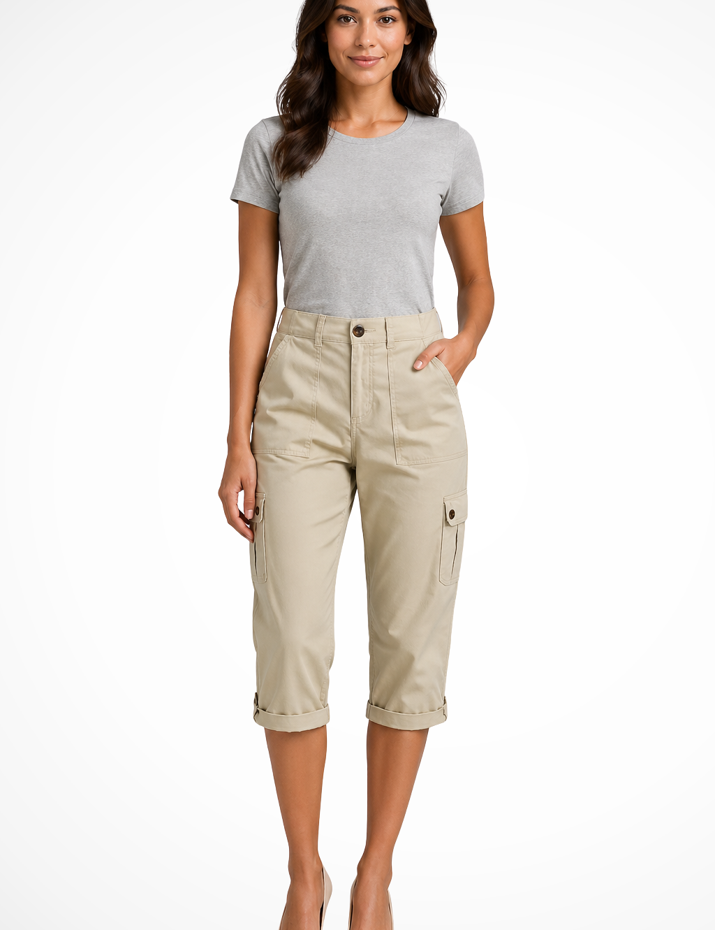 Pantaloni Cargo da Donna con Orlo Risvoltato - Stile Casual e Versatile 7