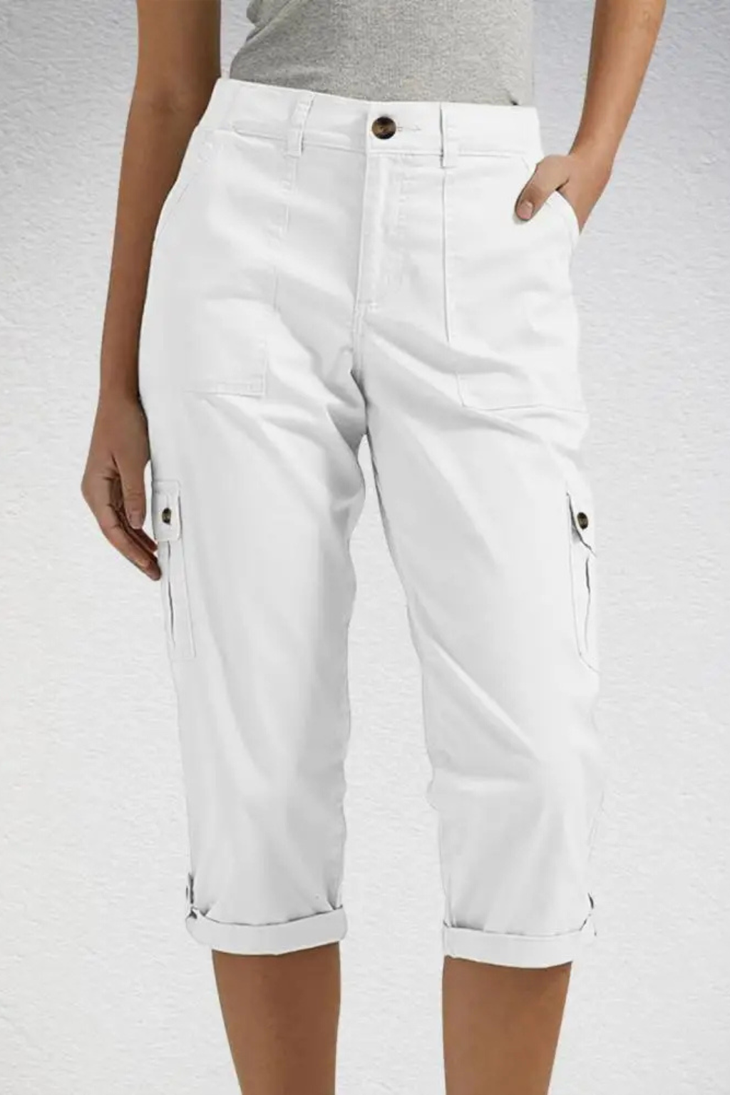 Pantaloni Cargo da Donna con Orlo Risvoltato - Stile Casual e Versatile 8