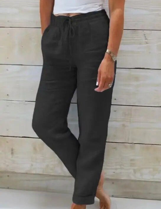 Pantaloni Casual da Donna con Vita Elastico e Coulisse 3