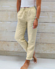 Pantaloni Casual da Donna con Vita Elastico e Coulisse 5