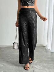 Pantaloni da donna a gamba larga con paillettes | Capodanno 1