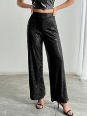 Pantaloni da donna a gamba larga con paillettes | Capodanno 3