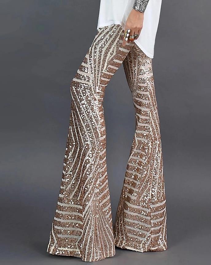 Pantaloni svasati con paillettes per donna | Capodanno 0
