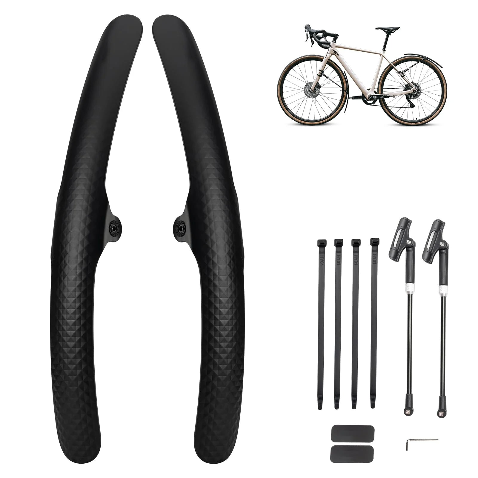 Parafango per bici da strada e MTB – Protezione dall'acqua anteriore e posteriore 700C per un ciclismo più pulito e asciutto su qualsiasi terreno 1