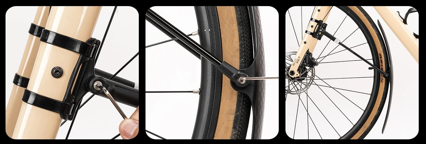 Parafango per bici da strada e MTB – Protezione dall'acqua anteriore e posteriore 700C per un ciclismo più pulito e asciutto su qualsiasi terreno 4