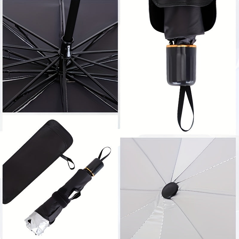 Parasole portatile pieghevole per parabrezza – Protezione solare universale per auto con isolamento termico, riflessione UV e design facile da riporre in auto 3