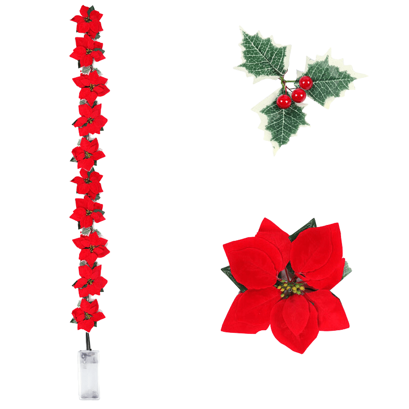 Poinsettia Glow | Ghirlanda di luci a stella a LED per decorazioni natalizie 0