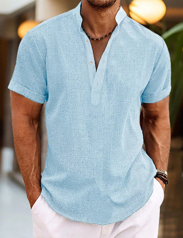 Polo Da Uomo Manica Lunga Scollo A V, Elegante E Confortevole, Magliette Polo Uomo Ideale Per Ogni Occasione 1