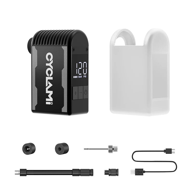 Pompa elettrica per aria – Mini gonfiatore senza fili da 120 PSI per pneumatici di biciclette, compatibile con valvole Presta e Schrader, compatto ed efficiente 0