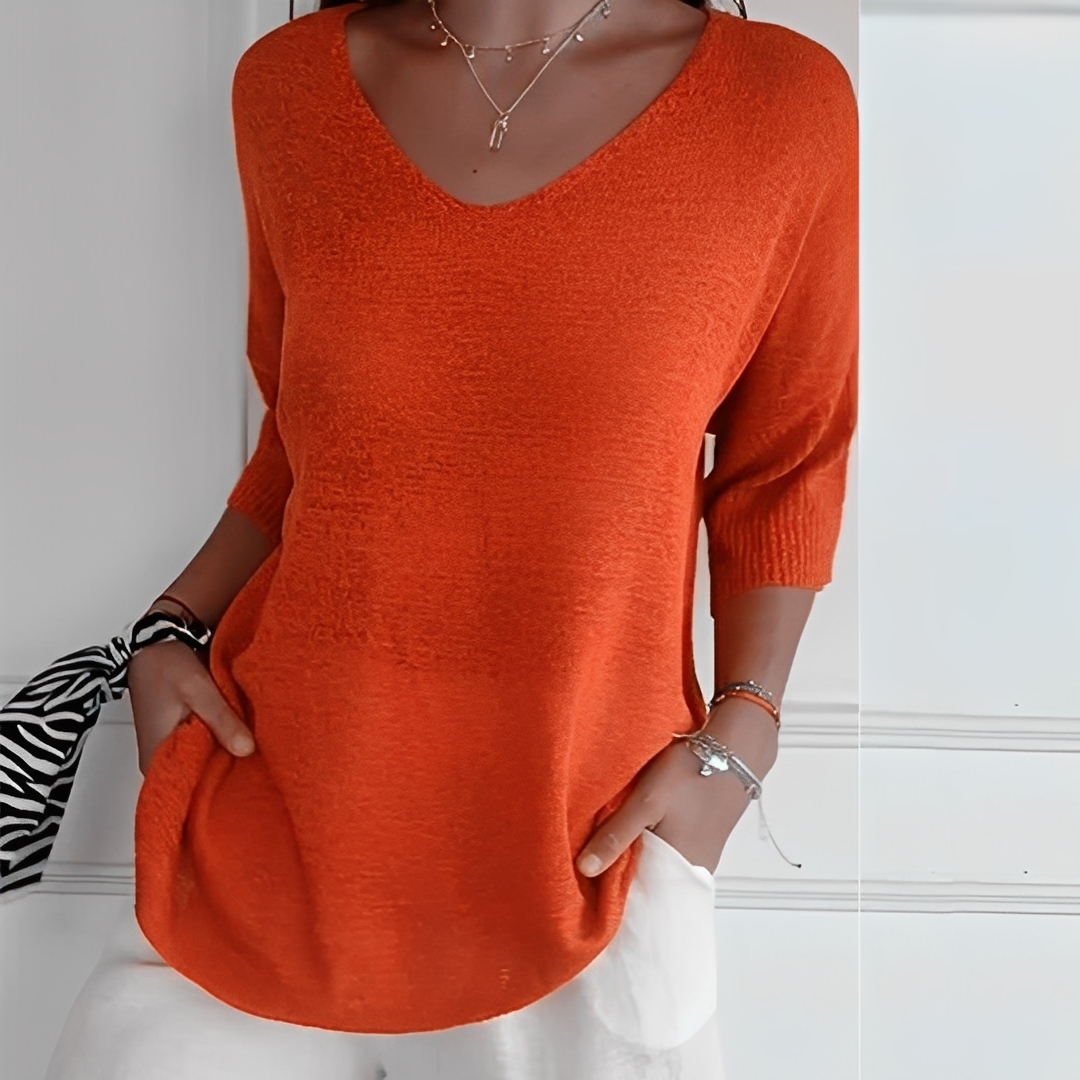 Pullover Damen | Langer Schnitt & V-Ausschnitt 0