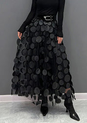 Rock mit Polka-Dots und Fließendem Schnitt – Fleur 0