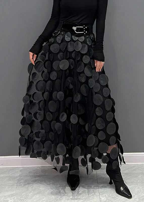 Rock mit Polka-Dots und Fließendem Schnitt – Fleur 0