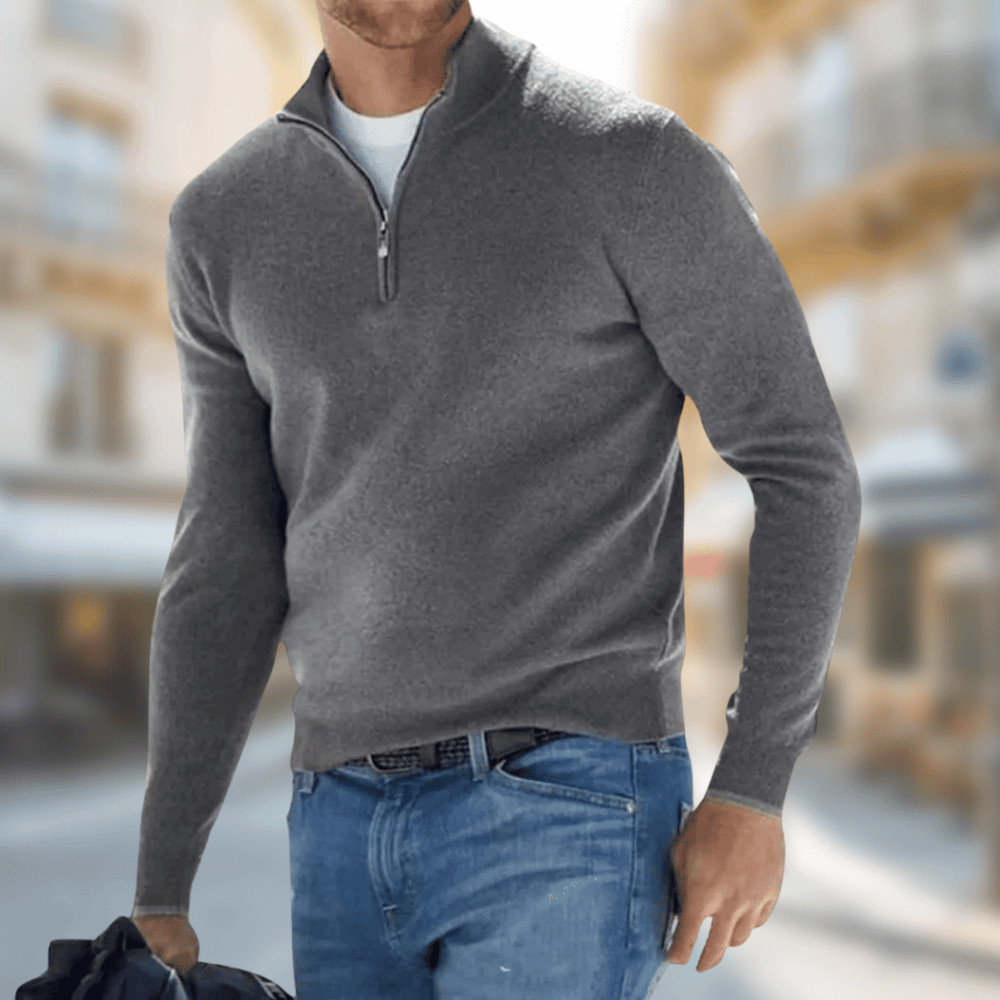 Roland | Herren Freizeitpullover mit Reißverschluss am Kragen 4