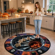 Runder 3D-Halloween-Teppich mit Gruselmotiv 4