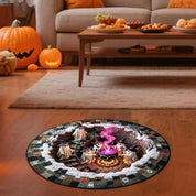 Runder 3D-Halloween-Teppich mit Gruselmotiv 5