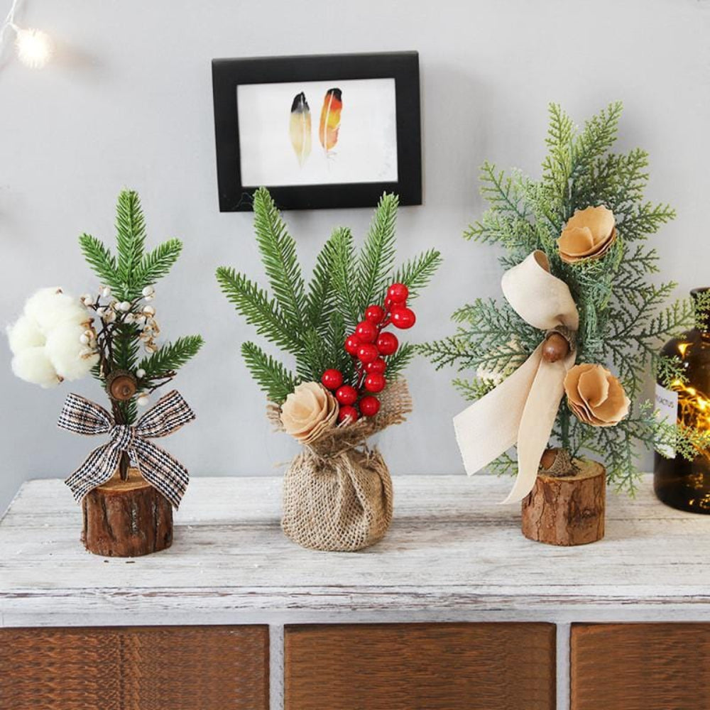 RusticBough | Mini albero di Natale da tavolo per una calda decorazione natalizia 0
