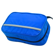 Borsa organizer da viaggio blu con cerniera, design compatto e resistente, ideale per valigia, accessori e articoli da toeletta.