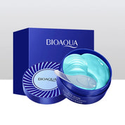 Maschera occhi Bioaqua, confezione blu, idratante e rinfrescante, con spatola inclusa. Cura della pelle, riduzione occhiaie, bellezza viso.