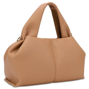 Borsa a mano in pelle marrone chiaro, design elegante e moderno, ideale per moda femminile. Accessorio di tendenza per ogni occasione.