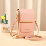 Borsa a tracolla rosa in pelle PU con chiusura a zip, tasche multiple e cinturino regolabile. Accessorio moda elegante per donna.