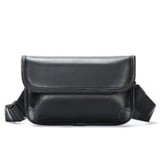 Borsa a tracolla in pelle nera, design elegante e moderno, ideale per uomo e donna. Accessorio moda versatile e resistente.