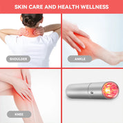 Dispositivo terapia luce rossa per sollievo dolore spalla, caviglia, ginocchio. Benessere, cura della pelle, trattamento infiammazione.