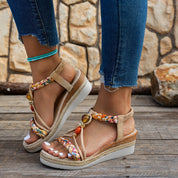 Sandali Orthopedic con Zeppa in Iuta Intrecciata a Mano con Arch Support e Cinturino Regolabile 4