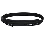 Marsupio da corsa nero con cerniera, cintura regolabile, design sottile e leggero, ideale per sport, jogging, escursioni, compatibile con smartphone.