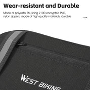 Borsa da bici resistente all'usura, realizzata in poliestere PU, PVC 210D, cerniere in nylon. Accessorio durevole per ciclismo.