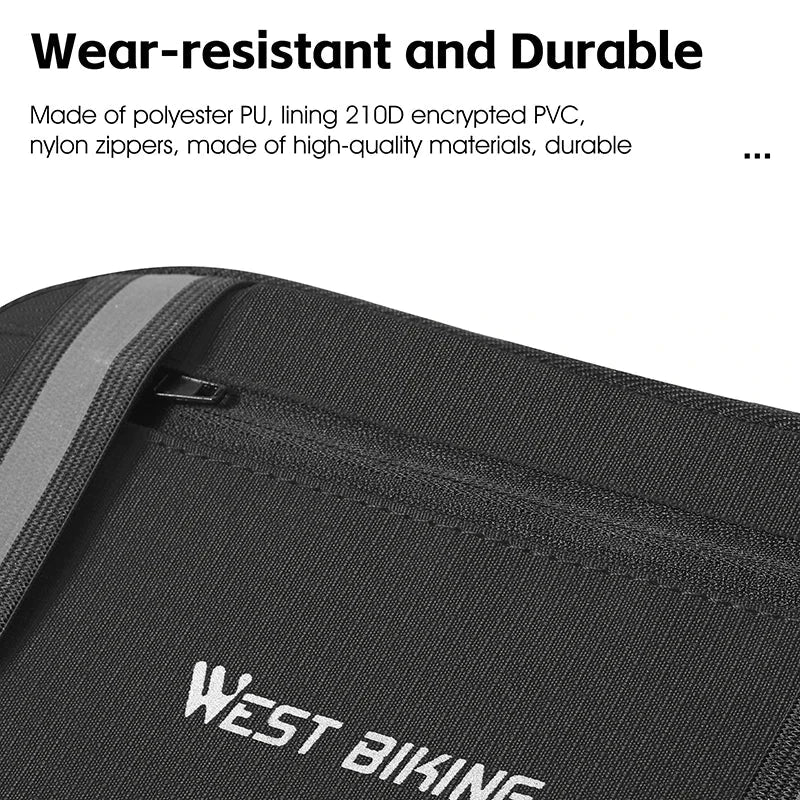 Borsa da bici resistente all'usura, realizzata in poliestere PU, PVC 210D, cerniere in nylon. Accessorio durevole per ciclismo.