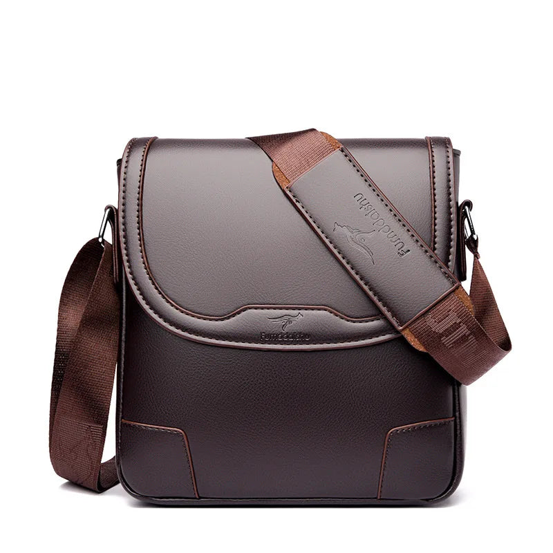 Borsa a tracolla in pelle marrone da uomo, design elegante e moderno, con tracolla regolabile. Ideale per lavoro e tempo libero.