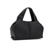 Borsa a mano in pelle nera, design elegante e moderno, ideale per moda femminile. Accessorio versatile per ogni occasione.